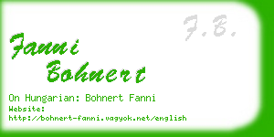 fanni bohnert business card